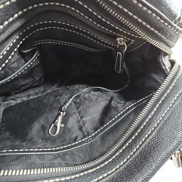 MICHAEL MICHAEL KORS ABBY MEDIUM BLACK LEATHER SATCHEL BAG CROSSBODY STRAP *VGC* - Picture 11 of 16